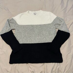 J-Crew Colorblock Sweater - Black, Gray, and White Women’s Size M